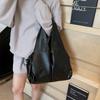 Große Tragetasche Damen Retro Unifarben Pendler Umhängetasche
