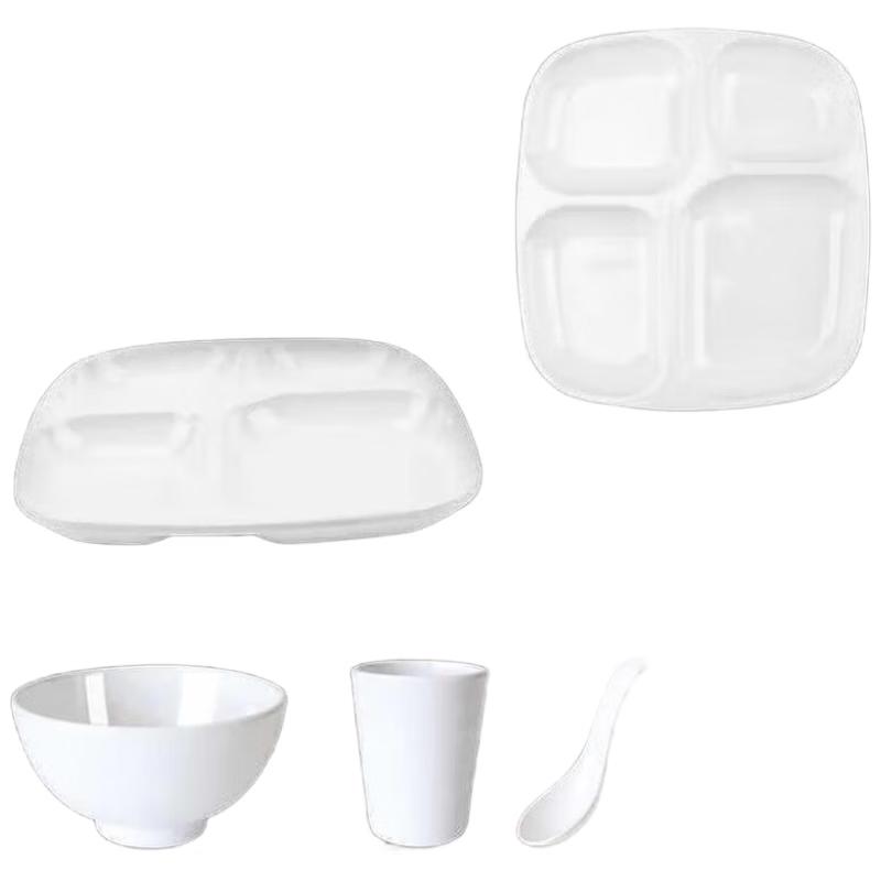 White Melamine 30-Piece Commercial Dinnerware Set