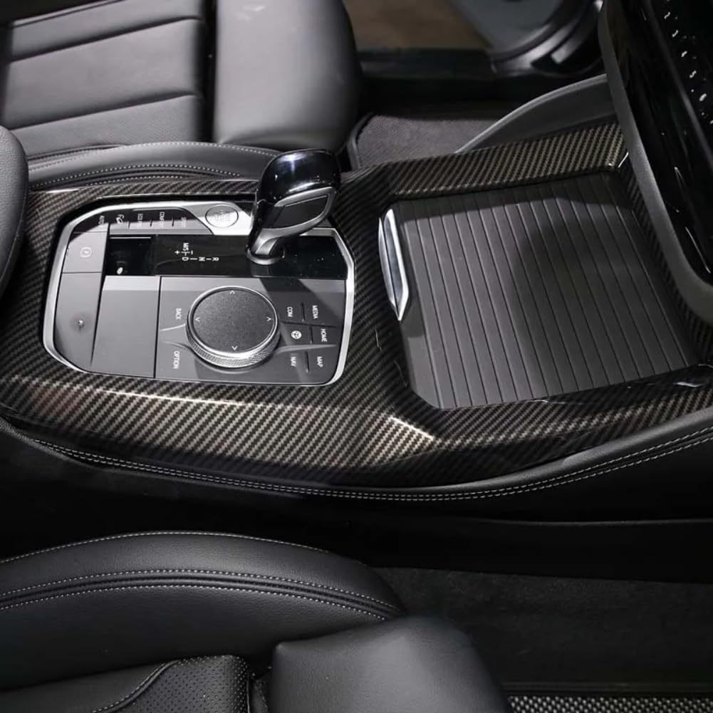 Passend für BMW X3 X4 G01 G02 2022-2023 ABS Kohlefaser Auto Mittelkonsole Gangschaltung Panel Abdeckung Zierleisten Aufkleber Auto Zubehör