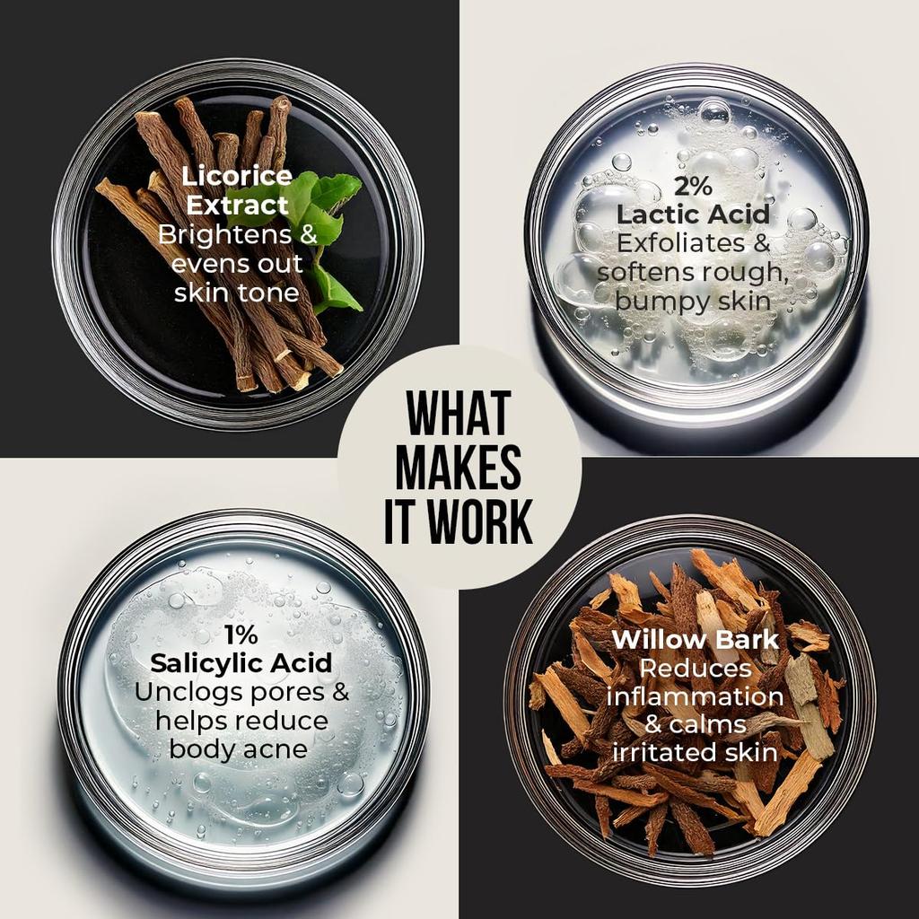 Dr. Sheths’ Licorice & Lactic Acid Body Wash 250ml Pack Gentle Exfoliating Shower Gel For Smooth Skin