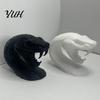 Halloween Party Props 3D Printed Snake Head Ornament, Desk Sculpture with Sharp Teeth, Black or White Decor Realistic Animal Figurine for Home Living