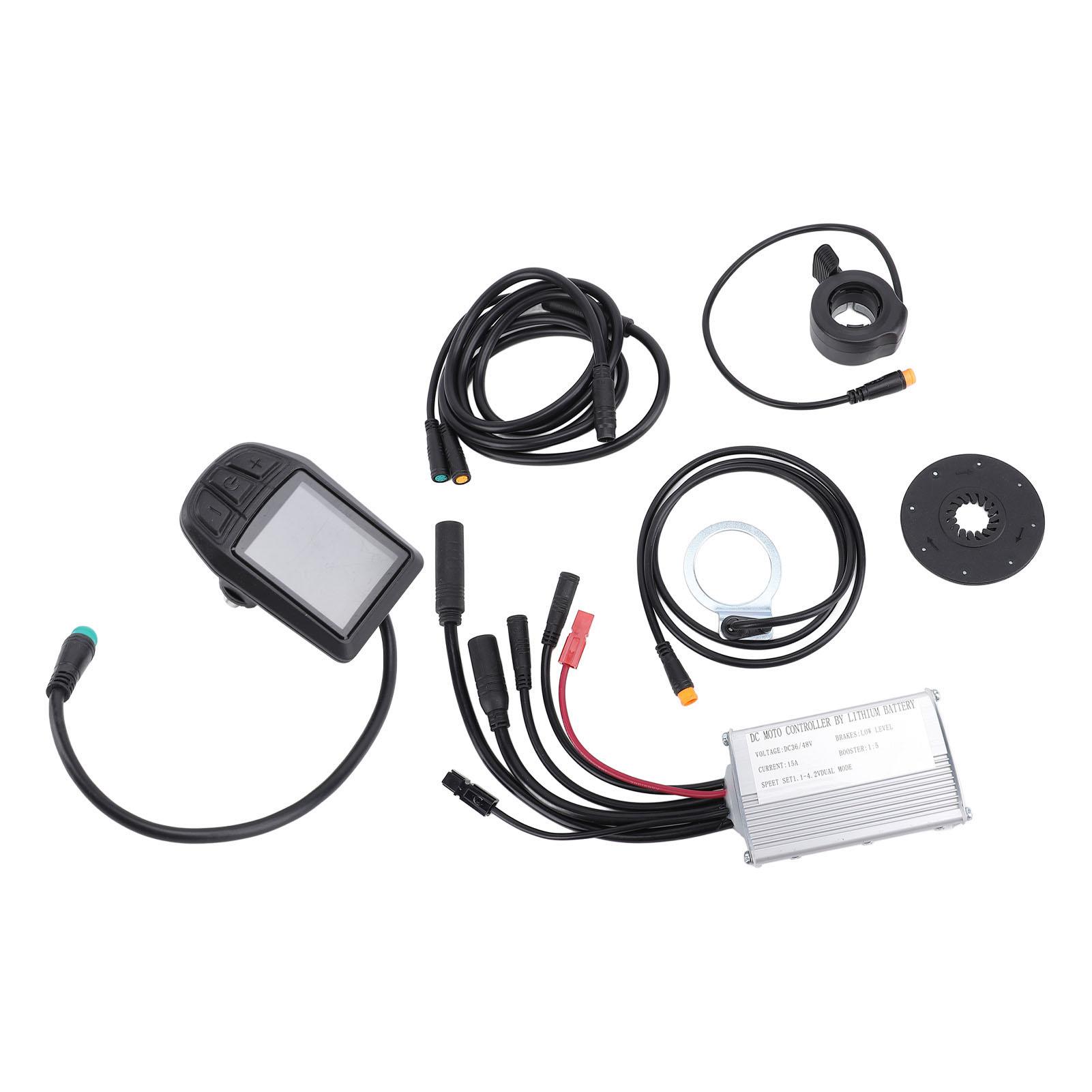 

36V 48V 15A Motor Speed Controller JN15A with UKC3 Color Display Panel Thumb Throttle Power Pedal Assist Sensor 1 to 2 Cable for Electric Scooter
