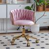 Elegant Gold Makeup & Dressing Stool with Fabric Upholstery