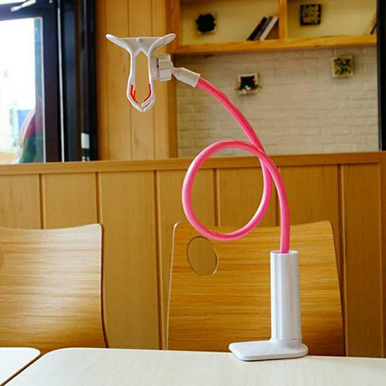 Líný držák na mobilní telefon: Kreativní spirálový stolní a noční prodlužovací kabel pro živé vysílání