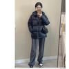 Women Black Short Length Hooded Thickened Padded Winter Cotton Coat