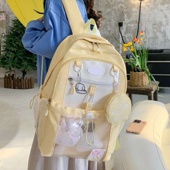 Girls Laptop Backpack Waterproof Backpack with Transparent Front Pocket Large Capacity Backpack with Padded Straps for School Street Travel