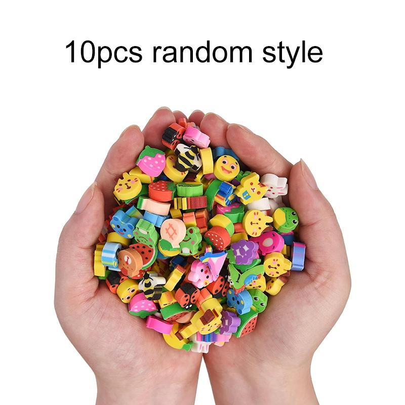 

10-50pcs Mini Eraser Bulk Multiple Styles Cartoon Colored Design Fruit and Animal Cake School Supplies Student Rewards TMZ