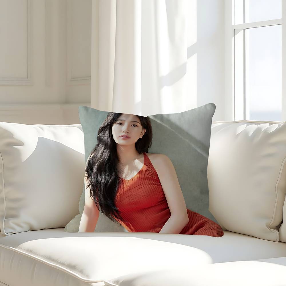 Actress B-Bae S-Suzy Pillow Case Removable Washable Cushion Cover – All-Season Soft Linen
