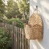 Cesta de Armazenamento Trançada de Grama de Cabacinha, Cesta de Parede, Cesta de Armazenamento Trançada, Cesta de Mão Trançada de Parede, Cesta de Flores de Parede para Entrada da Sala de Estar