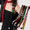 Narrow Long Scarf Women's Spring and Autumn Niche Design Sense Striped Color Matching Retro Versatile Sausage Knitted Wool Scarf