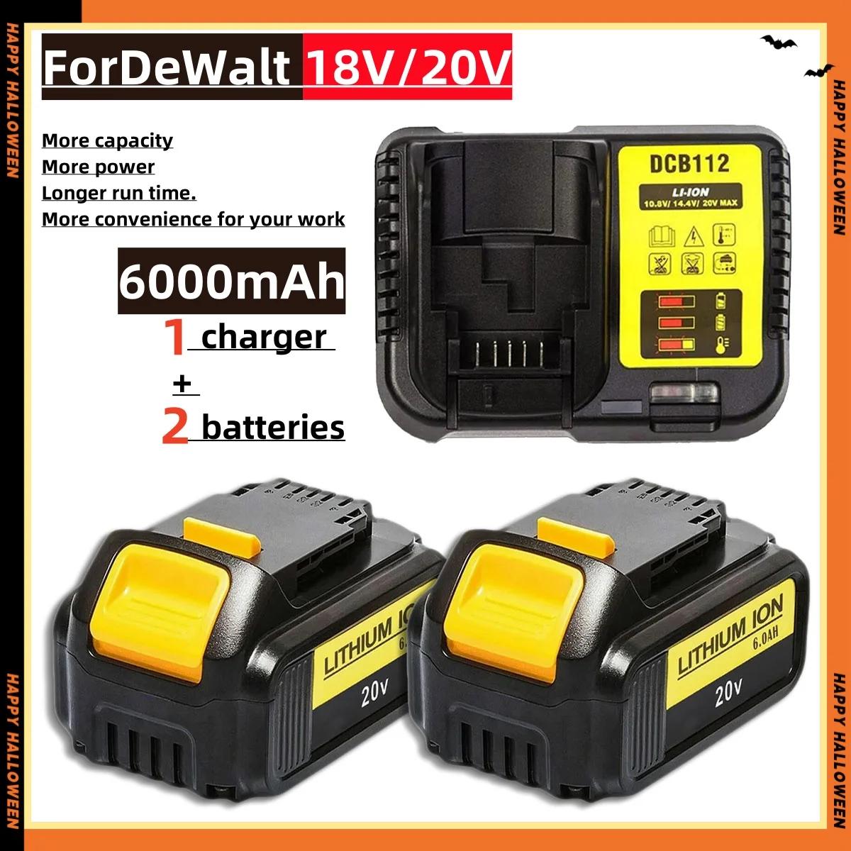 

для DeWalt DCB200 18 В/20 В 6000 мАч литиевая сменная батарея для Dewalt DCB184 DCB200 DCB182 DCB180 Аккумулятор для отвертки