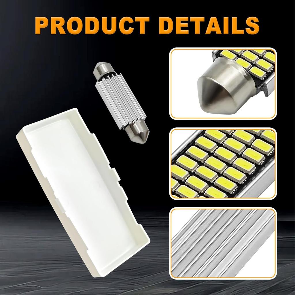 Dome Light Lens Cover Interior Roof Map Housing with LED White Blubs, Compatible with Chevy S10 1982-2003, Blazer 1973-1991, S10 Blazer 1983-1991,