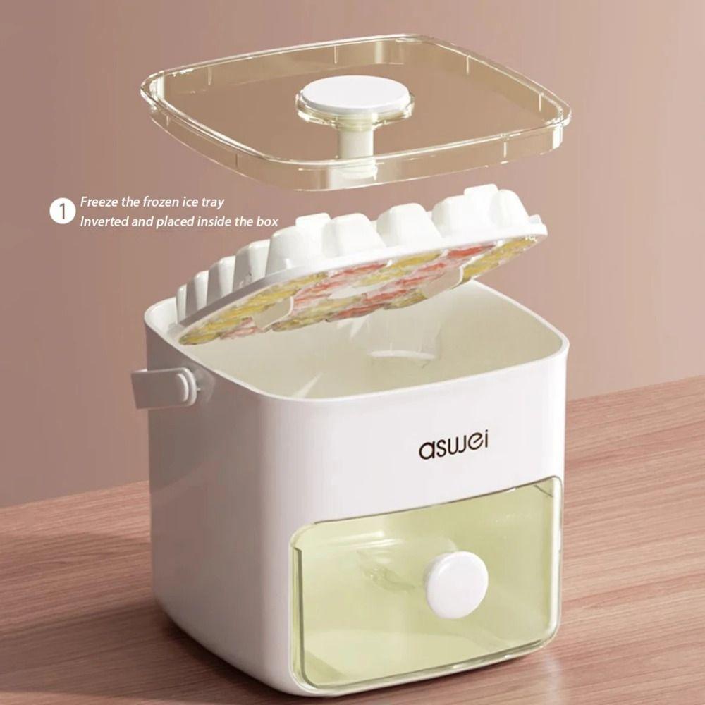 Portable Press Ice Cubes Box 48 Grids DIY Ice Balls Maker Sturdy with Storage Box Ice Ball Storage Box Chilling Drinks