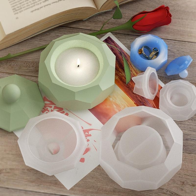 DIY Silikon Kerzenhalter Form Handgemachte Sechseckige Abschnitt Leuchter Form für Tee Wachs Tasse für Segen Zeremonie