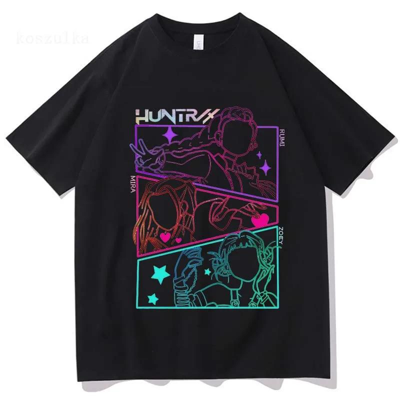 

2025 Movie Demon Hunter T-shirt Summer Loose Women s T-shirt Street Fashion Women s Hip-hop Fashion Casual T-shirt Tops Y2K Top M