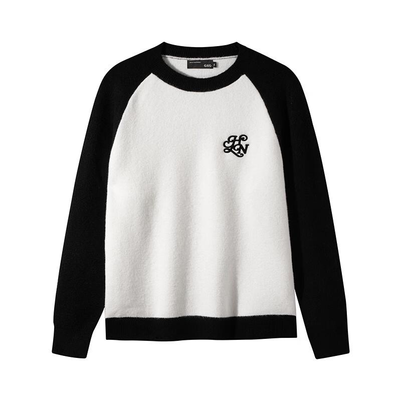 GXG Men's Colorblock Letter Pullover Sweater