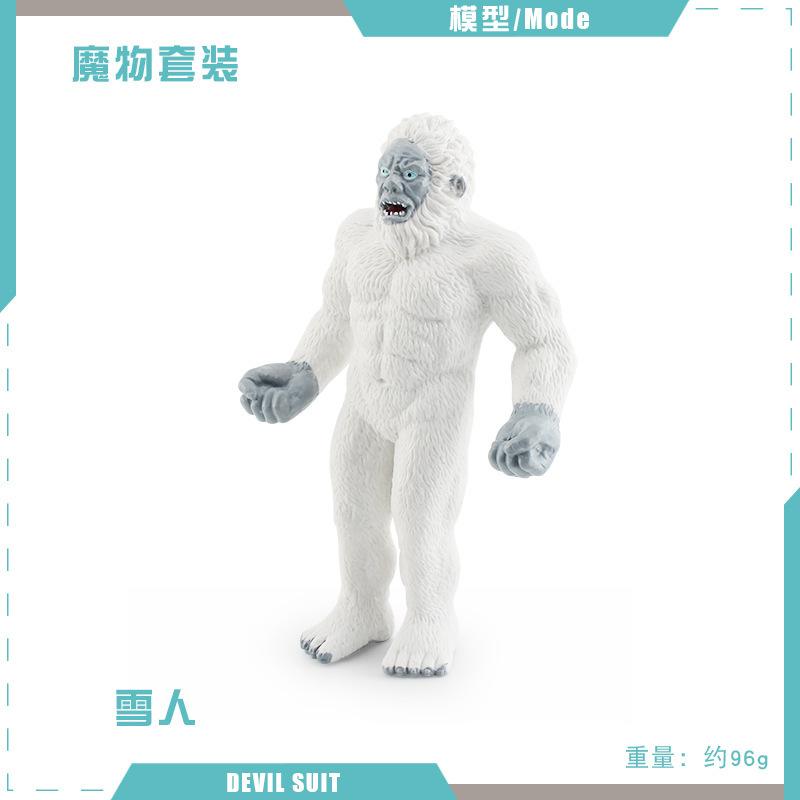 Simulation Mythical Monster Snow Wolf Man Battle Turtle Western Battle Monster Model Desktop Decoration Static Ornament