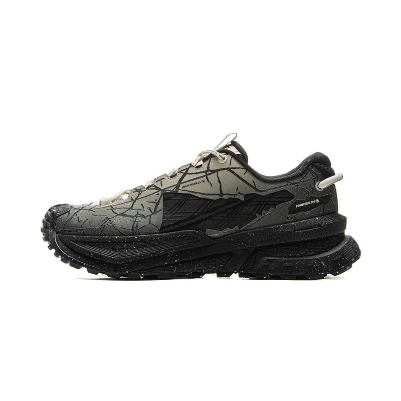Li-Ning CF Xingchuan Unisex Outdoor Low-top Hiking Shoes Grey Black AHTU025-2 40