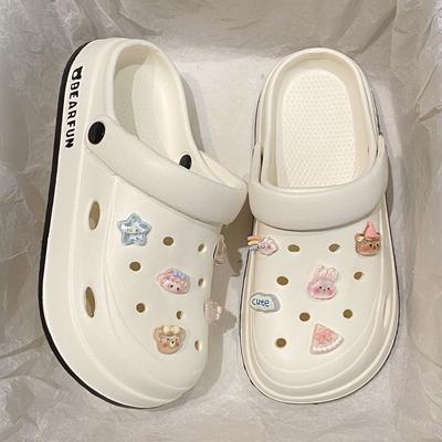 Thick-soled Beach Hole Slippers, New Women's Soft Non-slip, Stepping On Shit, Summer Cartoon Male Baotou