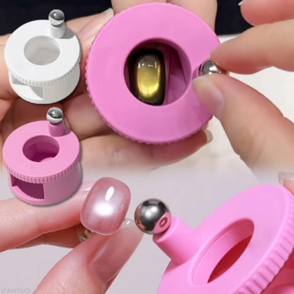 Pink Millstone Magnet, Rotating Magnet, Magnet Jack, DIY Magnetic Nail, Pearl Collector 1 Set, Magnet + Ball