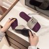 Fashion Shoes Open Toe Low Heel Sexy Women's Slippers and Ladies Sandals Rhenstone Slides New Style Small Size Unique Waterproof Korea