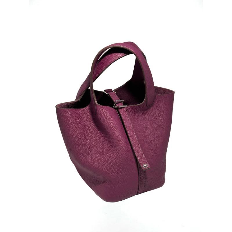 Vegetable Basket Handbag All Handmade Leather First Layer Cowhide Premium Versatile Bucket Bag Women's Bag