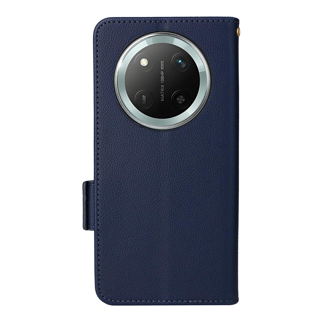 Leather Case with Wrist Strap for Honor X9c 5G/Magic7 Lite 5G/X60 Pro 5G Litchi Texture Wallet Phone Cover