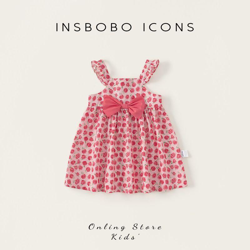 Insbobo Girls  Dress 2026 Summer New Style Baby Girl Suspender Dress Baby Dress Children s Summer Fashion Dress Pink 140 cm
