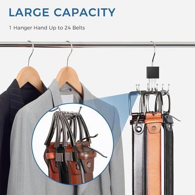 1/2Pcs Belt Hanger Closet Organizer 360-Degree Rotatable Strong Load-bearing Belt Display Rack Storage Holder