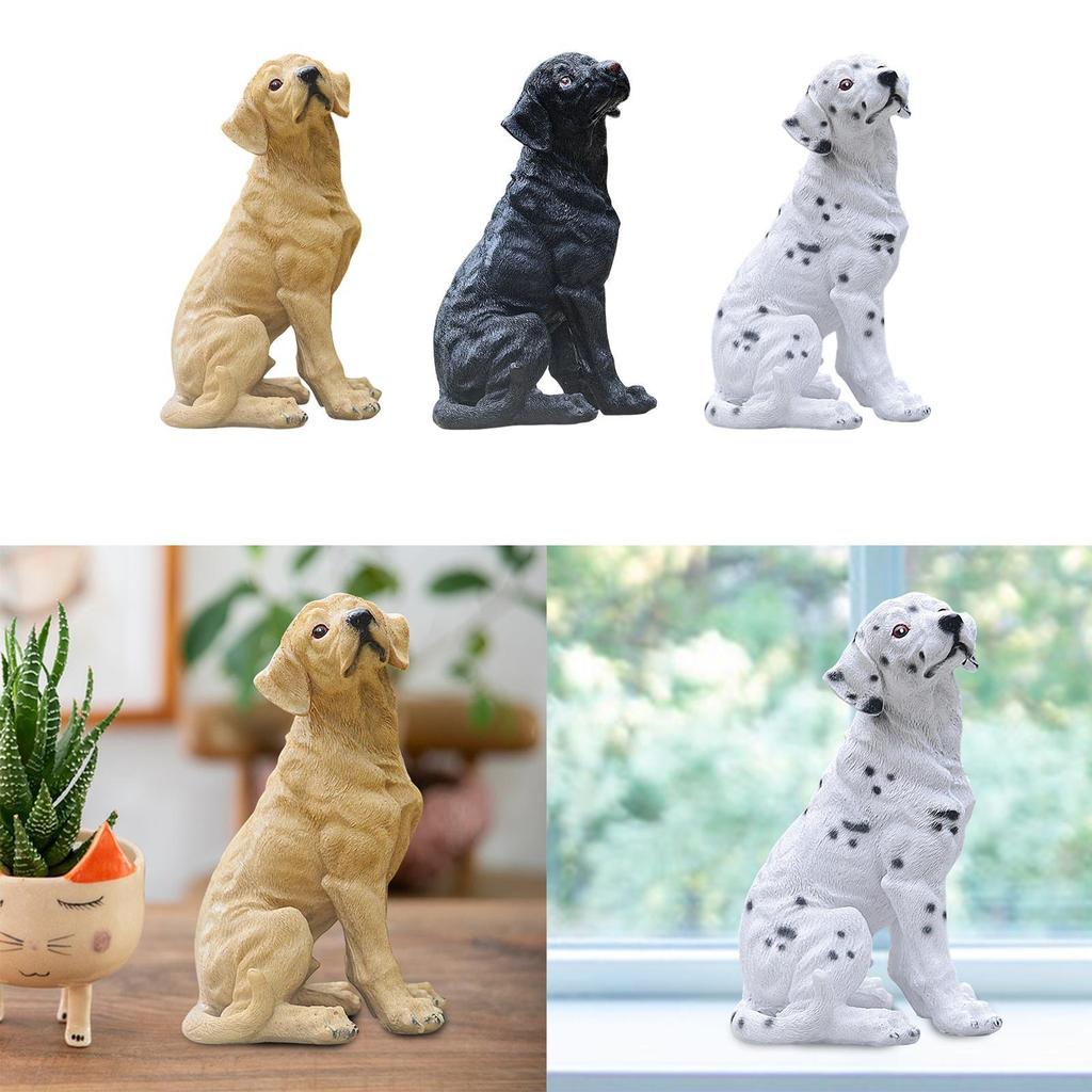 Dog Statue Animal Sculpture Resin Cute Creative Lawn Ornament Decorative