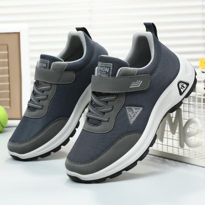 Men's Shoes Spring Shoes Comfortable Lightweight Velcro Sneaker Middle-Aged and Elderly Walking Shoes