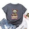Famous Hustle Cotton T-Shirt Short Sleeve Round Neck Women 2d Print Tops
