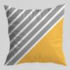 Geometric Pillowcase, Yellow and Gray Geometric Peach Skin Velvet Printed Pillow Cushion Cover, Sofa Car Backrest