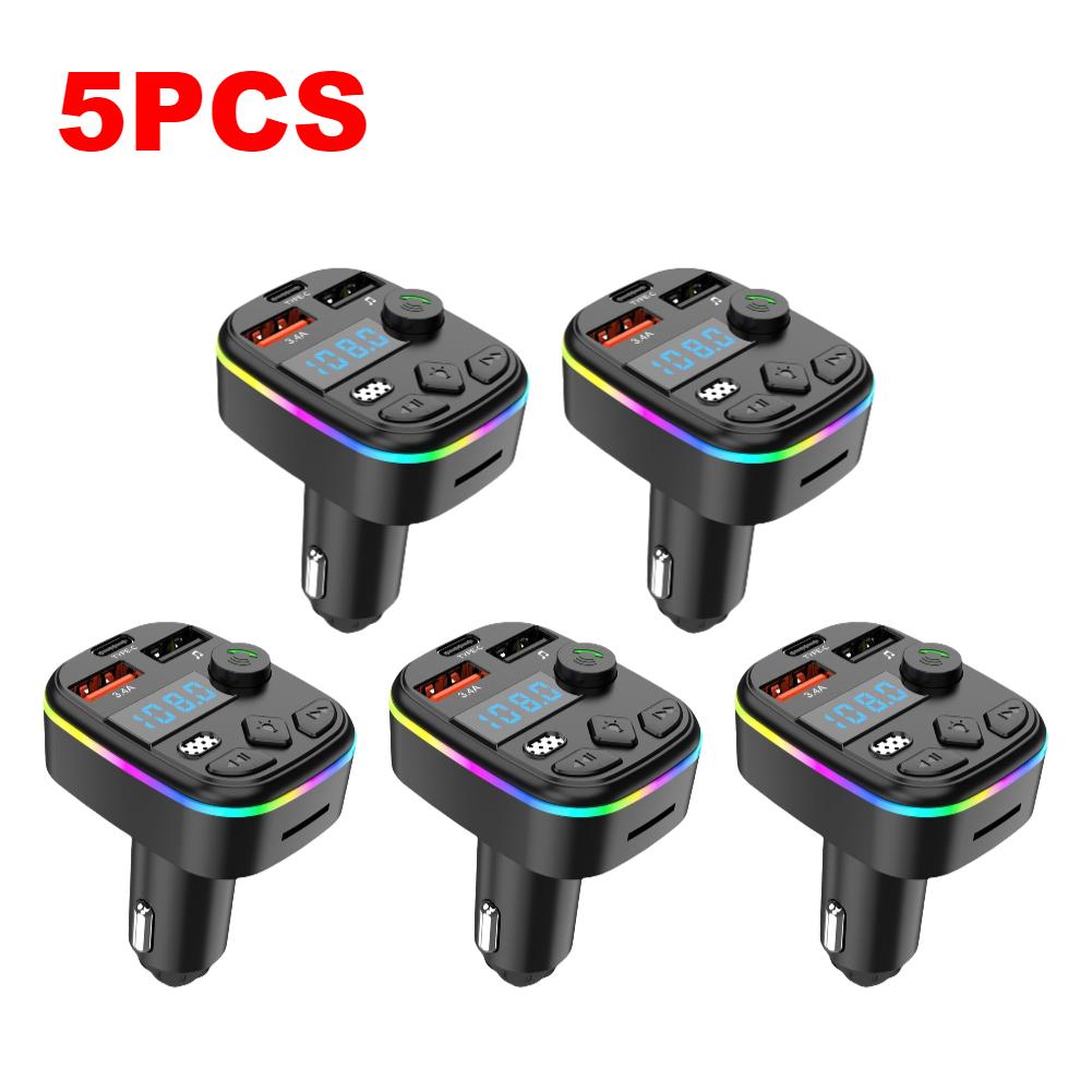 1/3/5PCS Car FM Audio Transmitter Receiver Support TF Card U Disk Car Charger  Bluetooth 5.3 MP3 Player Adapter Car Electronics