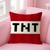 Game T-Tnt Block Explosion Pillow Case Natural Linen Organic Fabric Double-Sided Printing Sofa Home Decor Gift Cushion Cover