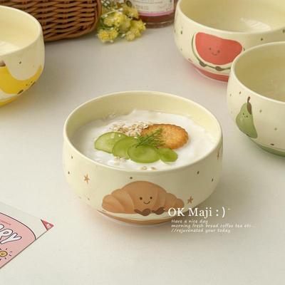 Beautiful Ceramic Rice & Soup Bowl, Exquisite Underglaze Tableware for Home Use