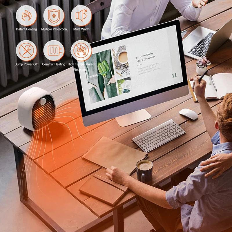 Fast Heating Desktop Fan Car Heating Fans Mini Space Heater High Power Compact Convenient Small Portable Heater for Office