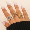 European American Cross-border Light Luxury Copper Inlaid Color Zircon Ring French Retro Temperament Niche Women Jewelry Ring