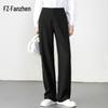 Fanzhen Women's Tencel Wool Blend Wide-Leg Trousers