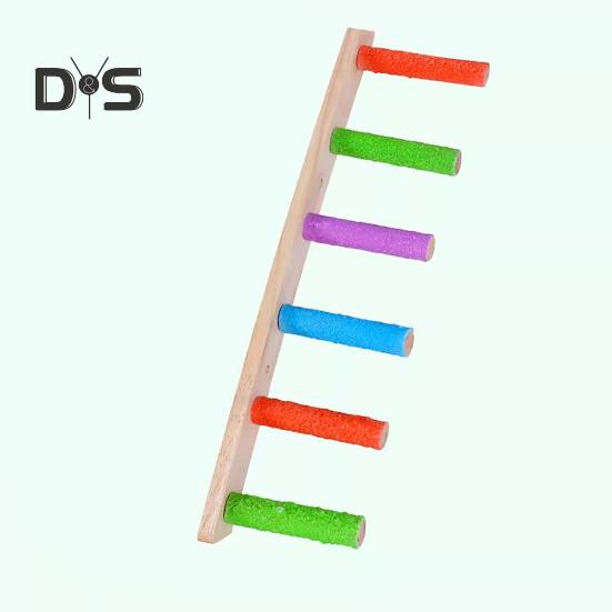 4/6/8 Steps Parrot Ladder Nature Wooden Birds Climbing Ladder Parakeet Play Exercise Stand Perch Birds Cage Accessories for Budgies Peony Parrots