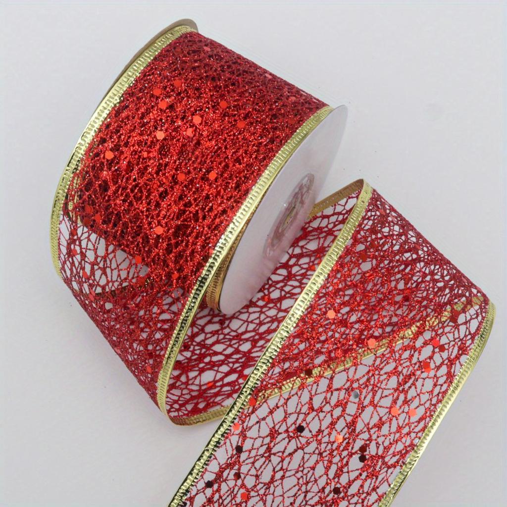 10 Yards Hollow Out Mesh Lace Ribbon Trimming for DIY Bow Crafts Edge Trim Party Festive Decoration