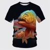 3D Printed Funny Fish T-Shirt For Men Marine Animal Graphic Tees Casual Loose Short Sleeve Tops Round Neck Streetwear T Shirts