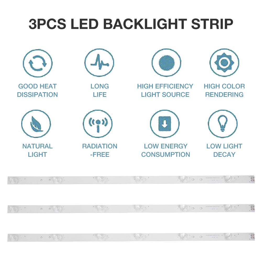 2pcs 355mm LED Backlight Strip Lamps Kit for 19/" TV Repair CCFL LCD Monitor