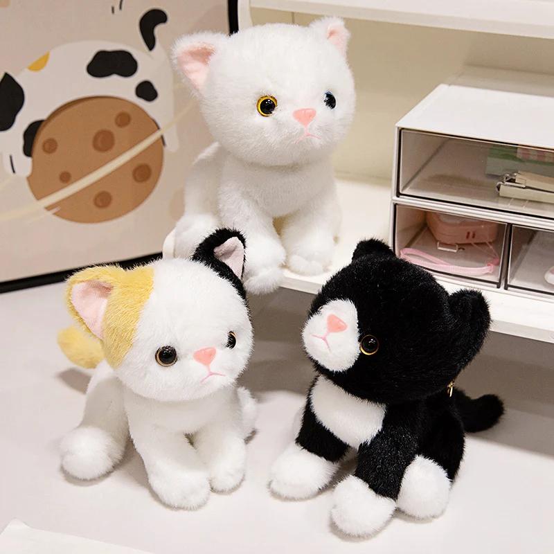 Kawaii Simulation Cat Pendent Car Key Plush Toys Soft Stuffed Kitten Animals Kids Girls Valentine's Day Gift