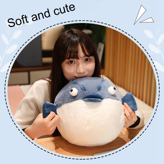 Stuffed Animal Doll Fat Body Cartoon Doll Plushie Appease Sleeping Pillow Sofa Ornament Cute Pufferfish Crocodile Plush Pillow Toy Christmas Gift