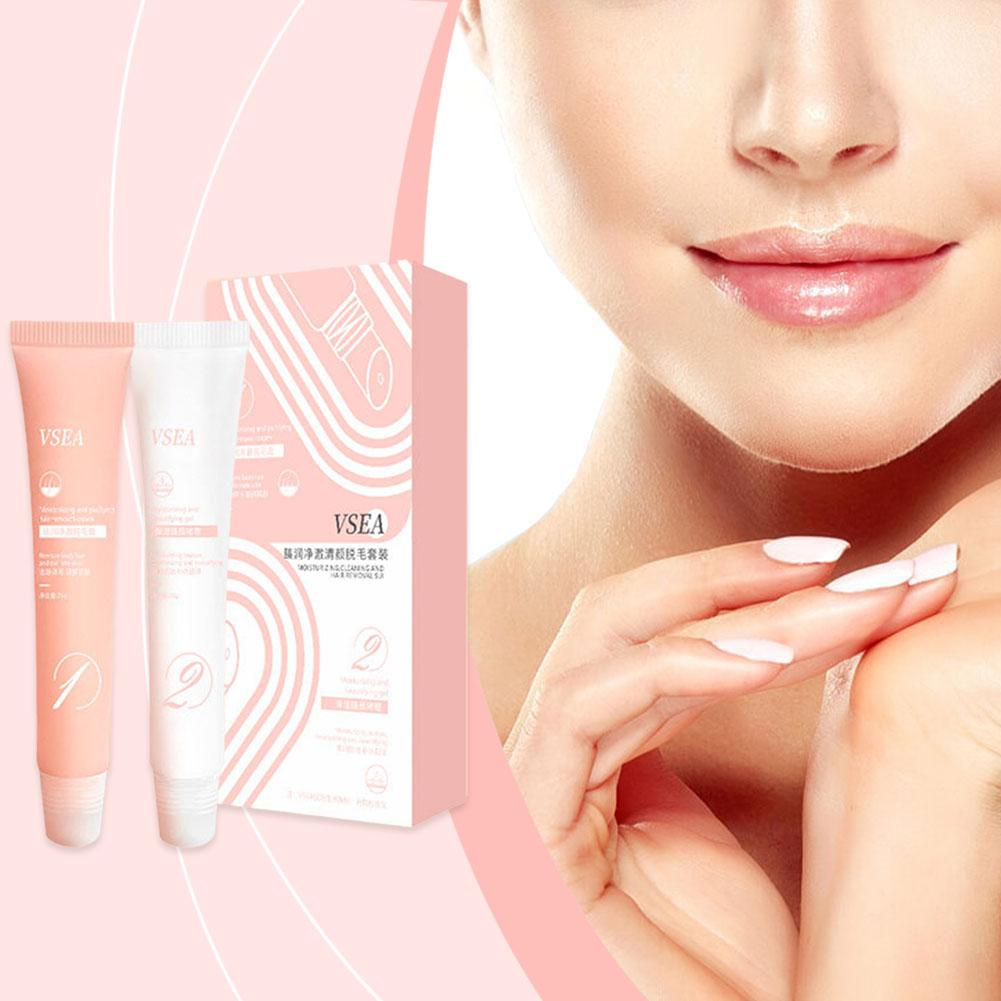 Effective Lip Hair Remover Men Women Painless Gentle Aloe Removal Skin Moisturizing Gel Lip Car T9Y1