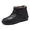 Herren Warme Fellfleece Gefütterte Rutschfeste Schlupf-Knöchel-Schneestiefel Wasserdichte Plüschgefütterte Winter Outdoor Freizeitstiefel