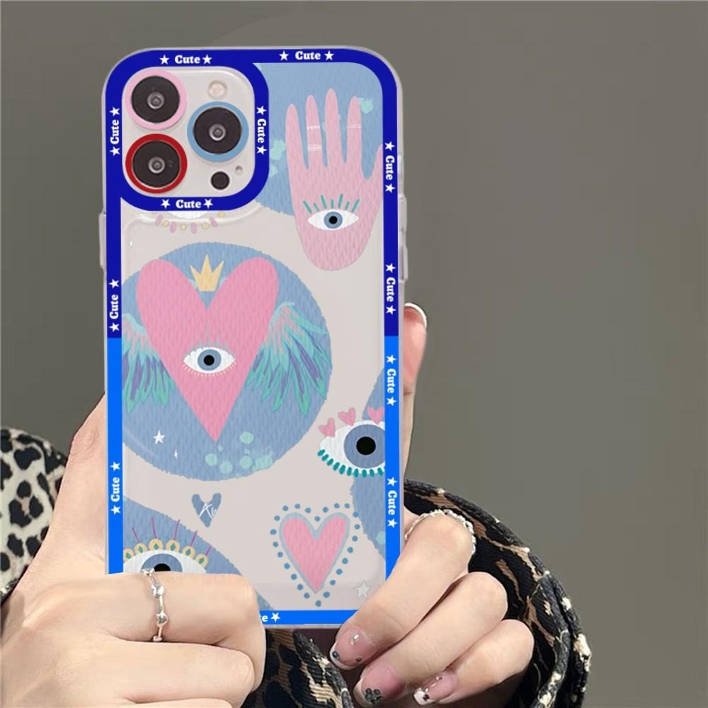 Lustige türkische Glücksbringer Blau Böser Blick Telefonkasten für Samsung S 20 21 22 23 Lite Plus Ultra Clear Mobile Cover Funda