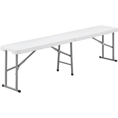 Folding Reception Bench - TERRANOVA - White - Steel Structure and HDPE Polyethylene Seat - 4 People - 180x28xH43 Cm