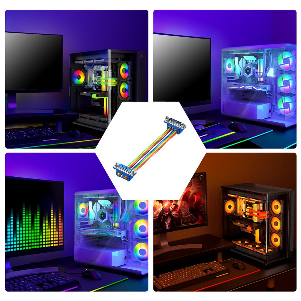 DB15 Male to Female Extension Cable DB15 Data Cable for Computers Industrial Instruments Nickel Plated Connectors